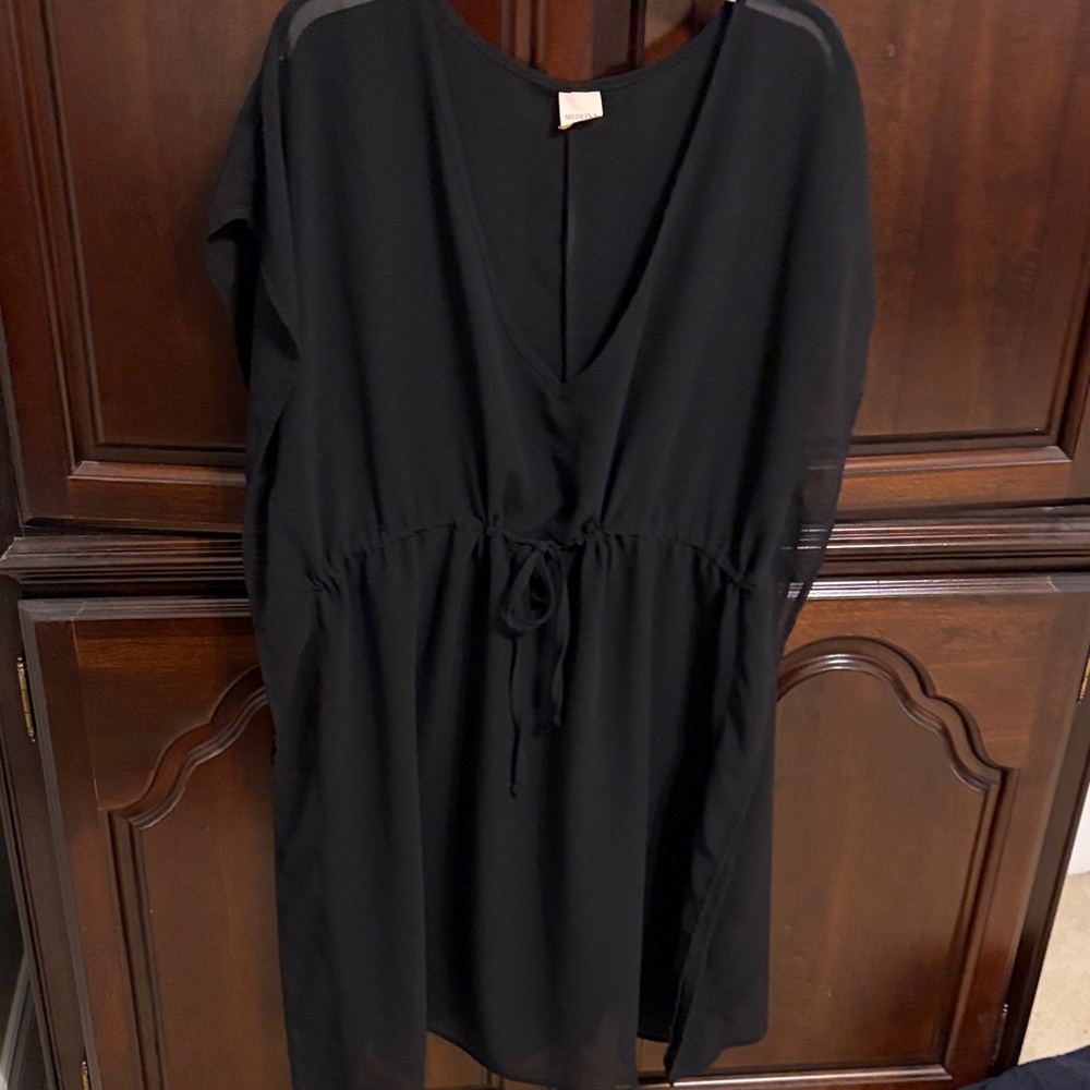Merona Black V-Neck Tie-Waist Swim Coverup